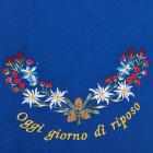 Grembiule blu con il motivo "Oggi giorno di riposo". blu