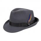 STETSON | Cappello trilby in feltro lana con falda stretta grigio