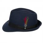 STETSON | Cappello trilby in feltro lana con falda stretta blu