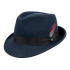 STETSON | Cappello trilby in feltro lana con falda stretta blu scuro