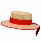 Cappello in paglia da gondoliere rosso