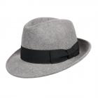 cappello in feltro modello classico a falda media per uomo e donna grigio