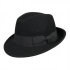 cappello in feltro modello classico a falda media per uomo e donna nero