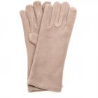 guanti da donna in pile beige