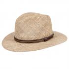 HUTTER | cappello traveller per uomo in paglia naturale con cintura di pelle naturale