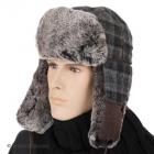 STETSON | berretto bomber modello Stevens Woolrich Lapeer con la pi� morbida pelliccia di coniglio e grigio