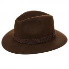 HUTTER | Cappello Traveller Feltro Lana con guarnizione cordoncino tirolese marrone