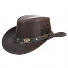 Cappello da cowboy in pelle by Scippis con tesa larga marrone