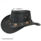 Cappello da cowboy in pelle by Scippis con tesa larga nero