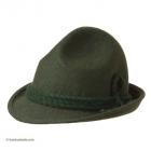 Cappello da cacciatore con cordoni di lana verde oliva.