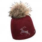 NORTON | Cappello da donna in maglia con motivo di cervo in strass bord�