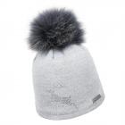 NORTON | Cappello da donna in maglia con motivo di cervo in strass grigio chiaro