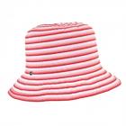 cappello rigato in tessuto a tesa media leggermente cadente rosa