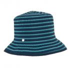 cappello rigato in tessuto a tesa media leggermente cadente blu