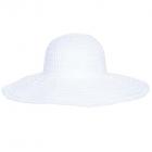 cappello estivo rigato Latina in tinta unita e a tesa larga bianco