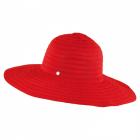 cappello estivo rigato Latina in tinta unita e a tesa larga rosso