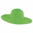 cappello estivo rigato Latina in tinta unita e a tesa larga verde mela