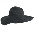 cappello estivo rigato Latina in tinta unita e a tesa larga nero
