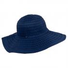 cappello estivo rigato Latina in tinta unita e a tesa larga blu