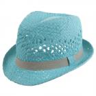cappello Trilby per bambini in carta paglia  turchese