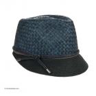 cappello da donna Trixi con visiera in paglia naturale firmato Hutter blu