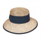 SEEBEGER | cappello a tesa larga di paglia naturale blu