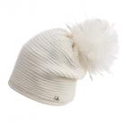 Berretto da donna con pompon  bianco