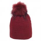 Berretto da donna con pompon  rosso