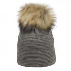 Berretto da donna con pompon  khaki