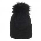 Berretto da donna con pompon  nero