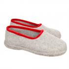 HAUNOLD | pantofole in feltro follato con tallone rialzato grigio/rosso