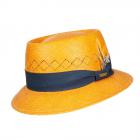 KANGOL | Cappello da uomo Trilby in paglia con piume giallo