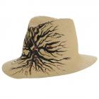 cappello Fedora dipinto a mano firmato ALESSANDRA BACCI beige