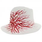cappello Fedora dipinto a mano firmato ALESSANDRA BACCI bianco