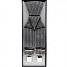 bretelle di alta qualit� con disegno linee e clip fortissimi grigio