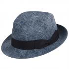 HUTTER | Cappello Trilby con garnitura a fascia jeans.