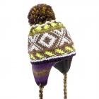 McBEANIE | berretto bimbi multicolor con pompon e fodera pile grigio