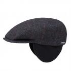 Berretto uomo piatto flatcap Kent wool con paraorecchie firmato STETSON grigio