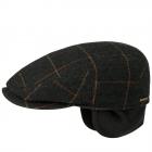 Berretto uomo piatto flatcap Kent wool con paraorecchie firmato STETSON verde scuro