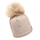 NORTON | Berretto pompon con motivo strass beige