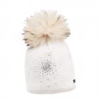NORTON | Berretto pompon con motivo strass bianco naturale