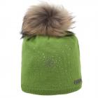 NORTON | Berretto pompon con motivo strass verde