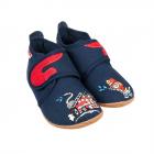 GIESSWEIN | Pantofole slim fit Serfaus per ragazzi motivo pompiere in cotone blu scuro