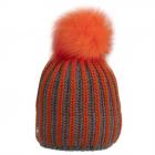 EISB�R | cuffia pompon in lana maglia arancio