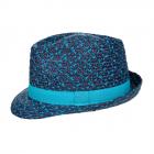 HUTTER | cappello trilby in paglia blu scuro blu
