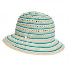 cappello cloche da donna leggero misto paglia carta turchese