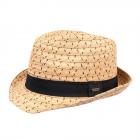cappello trilby estivo con nastro a contrasto naturale
