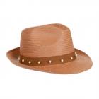 trilby da donna in paglia carta firmato ALESSANDRA BACCI beige