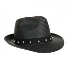 trilby da donna in paglia carta firmato ALESSANDRA BACCI nero