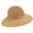 SEEBERGER | Cappello da donna in paglia di carta a tesa larga ruggine